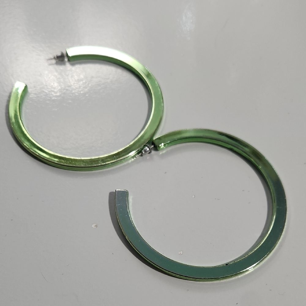 Green Hoop X-Large Earrings - Women Jewelry